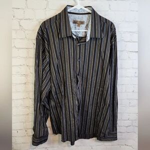 Men's Pronto Uomo "Blue" longsleeve button-down shirt, size XXL